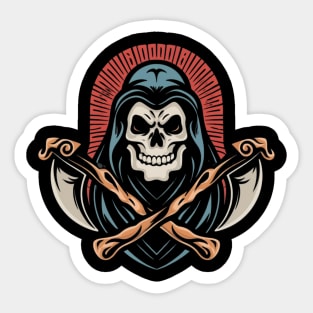 American Traditional Grim Reaper Tattoo Sticker